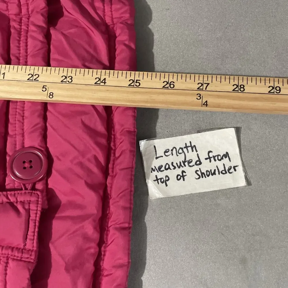 J Crew Down Puffer Vest Size Large Pink Sleeveless Gilet Preppy Dopamine Y2K